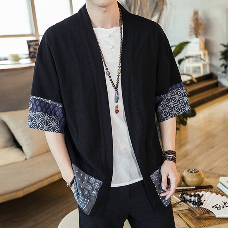 Kimono Yukata Cotton - Японское кимоно, мужской кардиган, уличная одежда